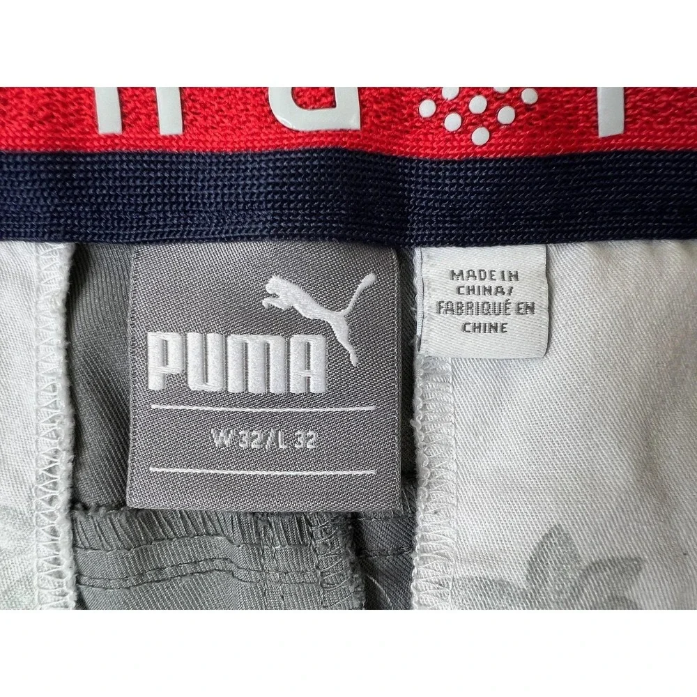 Puma Pants Mens 32x32 Gray Golf Khakis Zip Pocket Twill Straight 577975-06